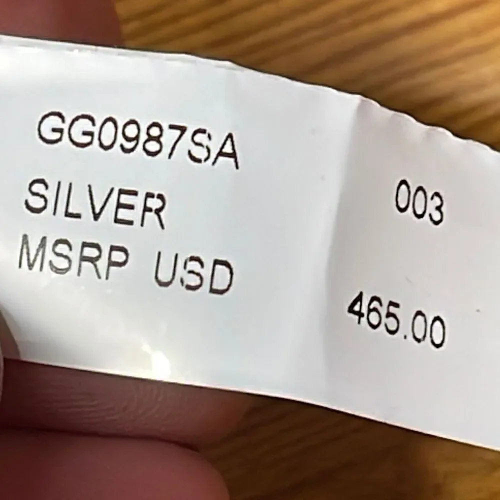 Gucci Silver‎ Aviator Sunglasses Gg097sa New With Tags No Box